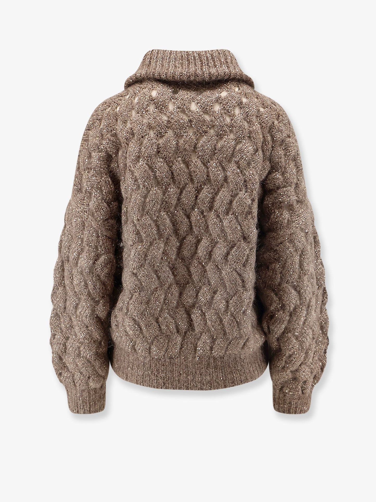 Cardigan traforato con micro paillettes