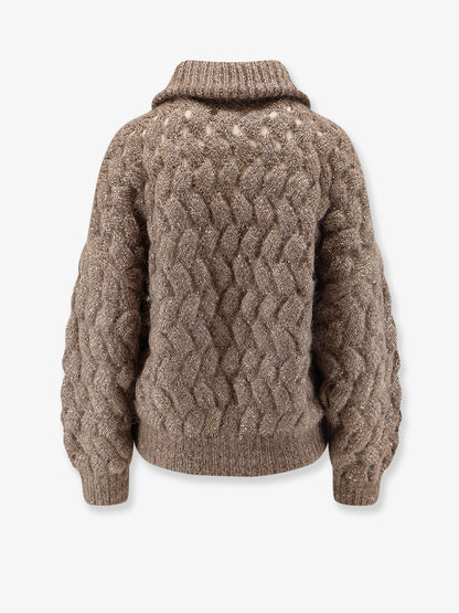 Cardigan traforato con micro paillettes thumbnail
