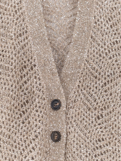 Cardigan in misto mohair con iconico motivo Dazzling thumbnail