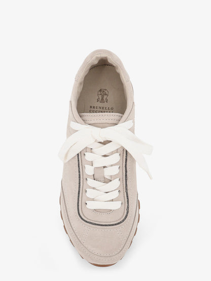 Suede sneakers with Monili embellishment thumbnail