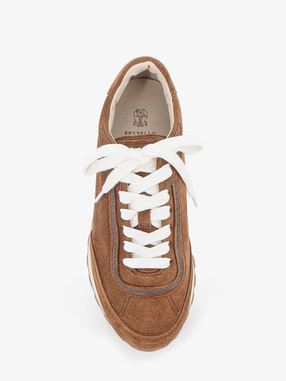 Suede sneakers with Monili embellishment thumbnail