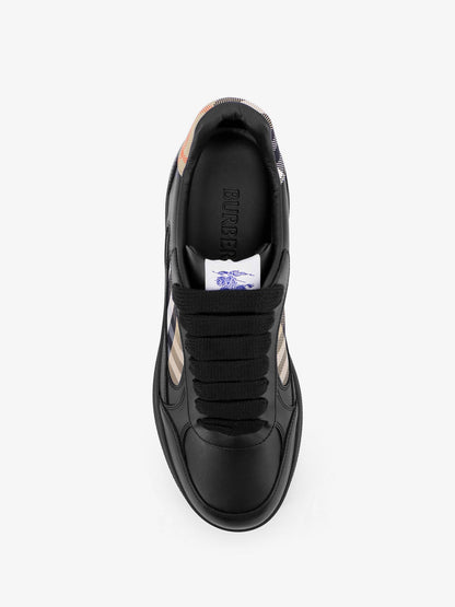 Leather sneakers with Traditional Check inserts thumbnail