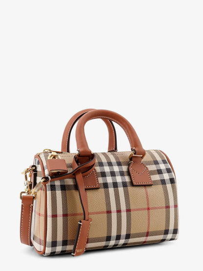 Coated canvas crossbody bag with Check pattern thumbnail