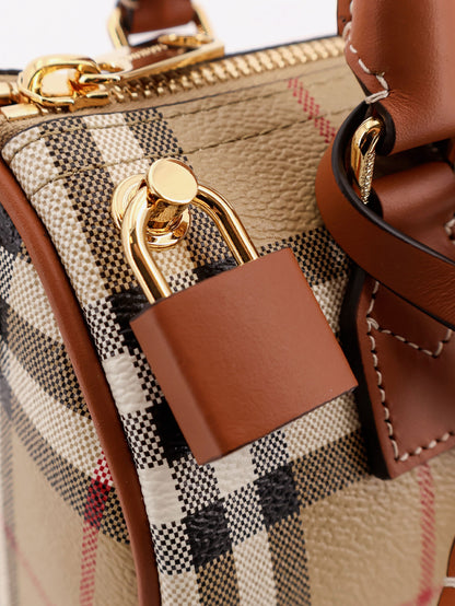 Coated canvas crossbody bag with Check pattern thumbnail