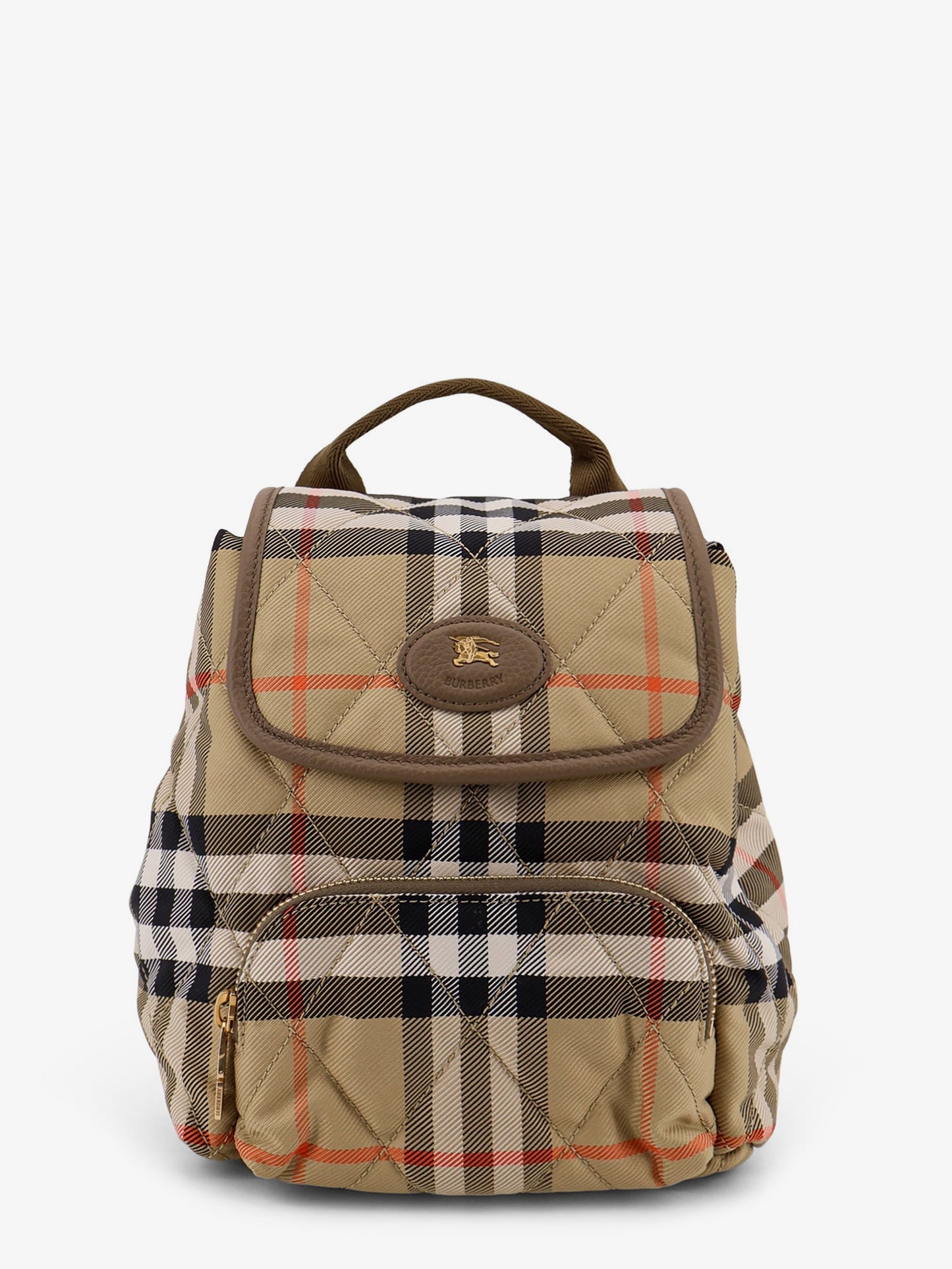 Horseshoe nylon backpack with check pattern