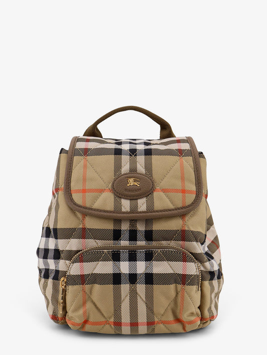 Horseshoe nylon backpack with check pattern