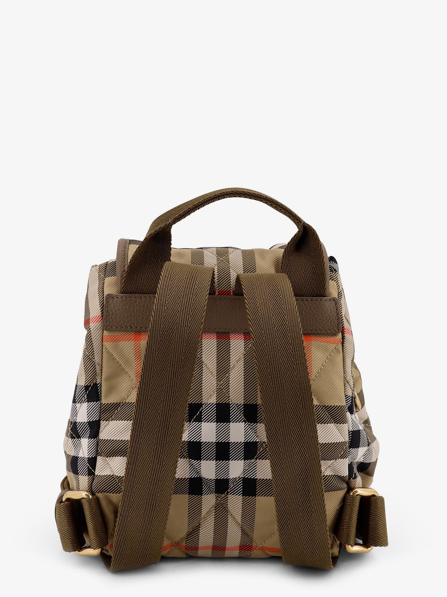 Horseshoe nylon backpack with check pattern