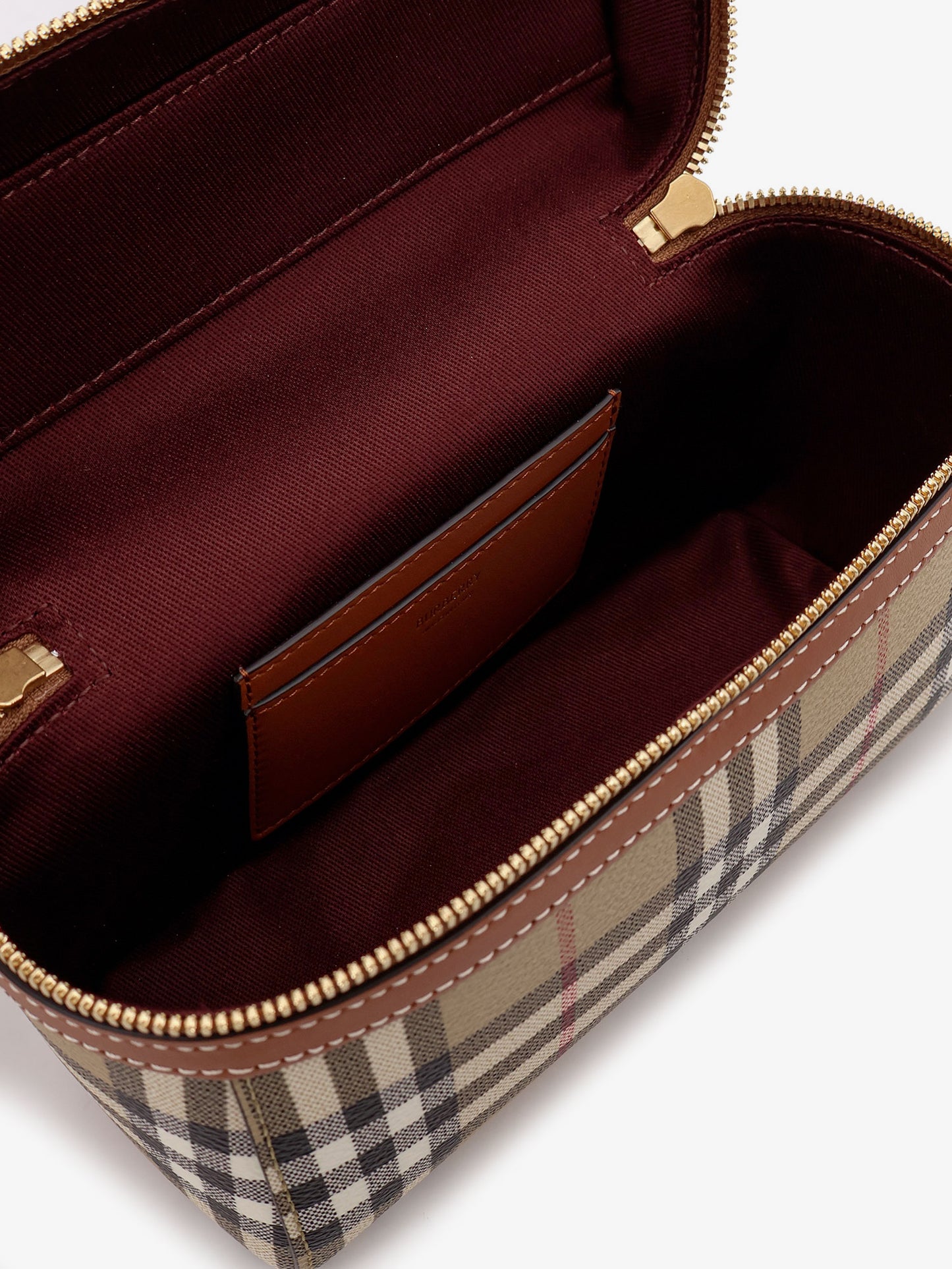 Vanity Check coated canvas crossbody bag with check pattern