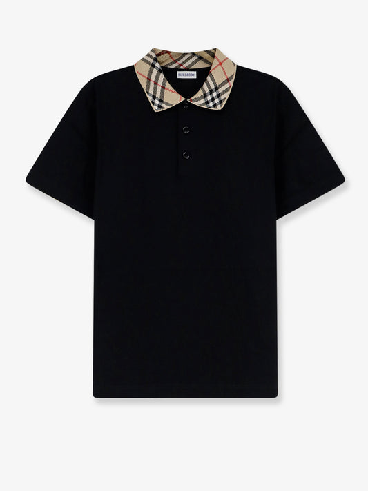 Polo in cotone con dettaglio colletto Check