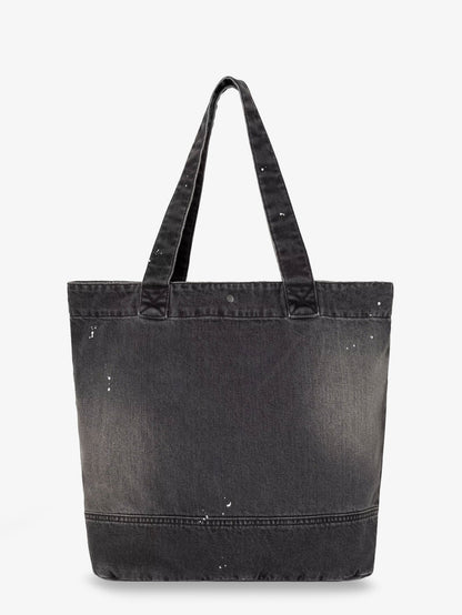 Used-effect black denim shopping bag thumbnail