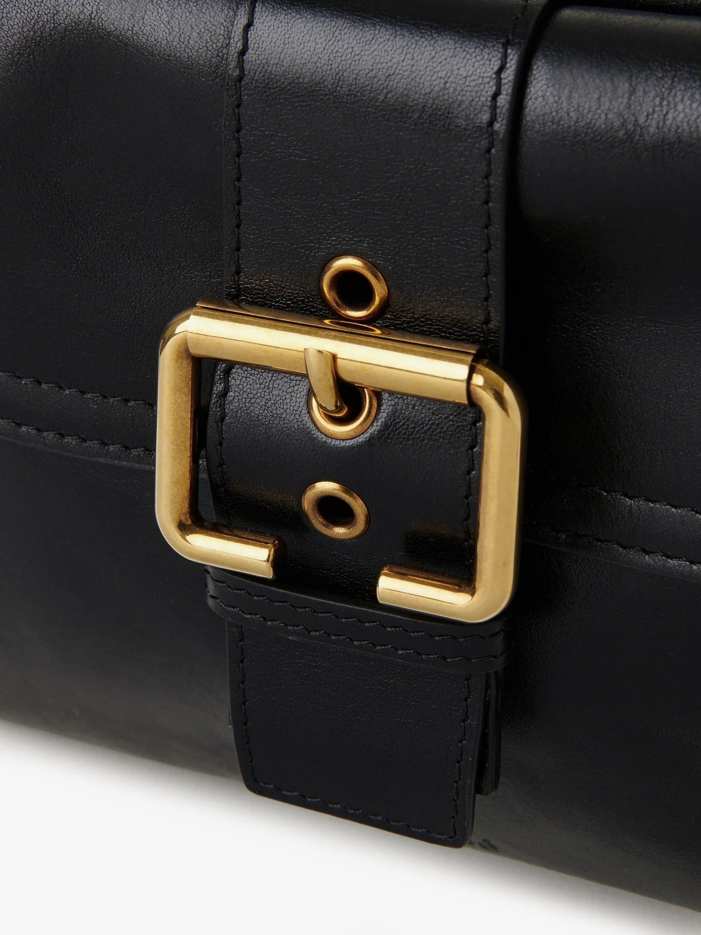 Carry shiny buffalo leather shoulder bag