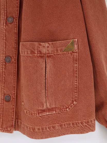Orange denim jacket thumbnail