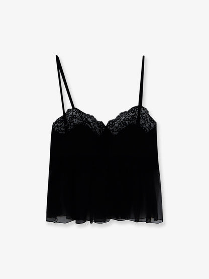 Silk top with lace profiles thumbnail