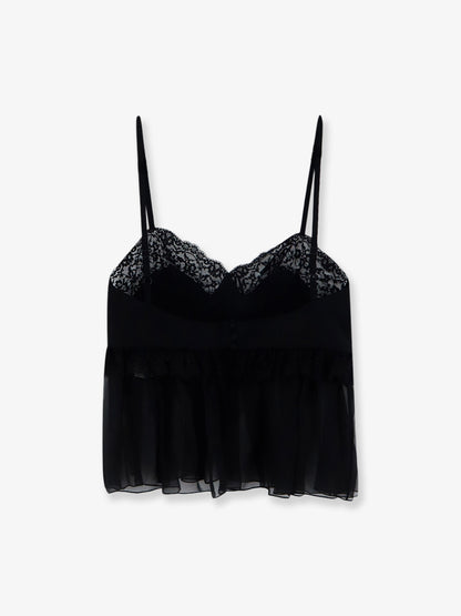 Silk top with lace profiles thumbnail