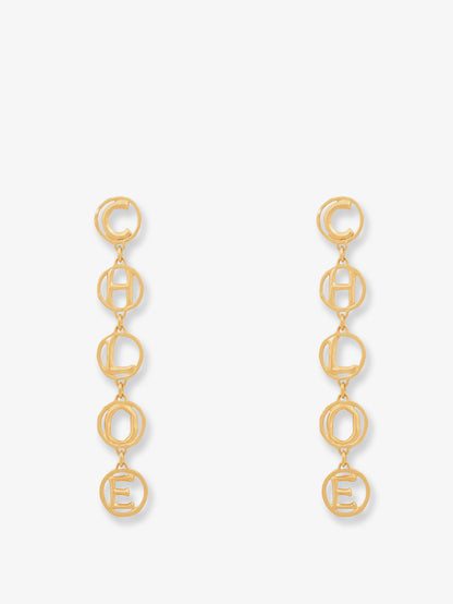 Brass Script Earrings thumbnail