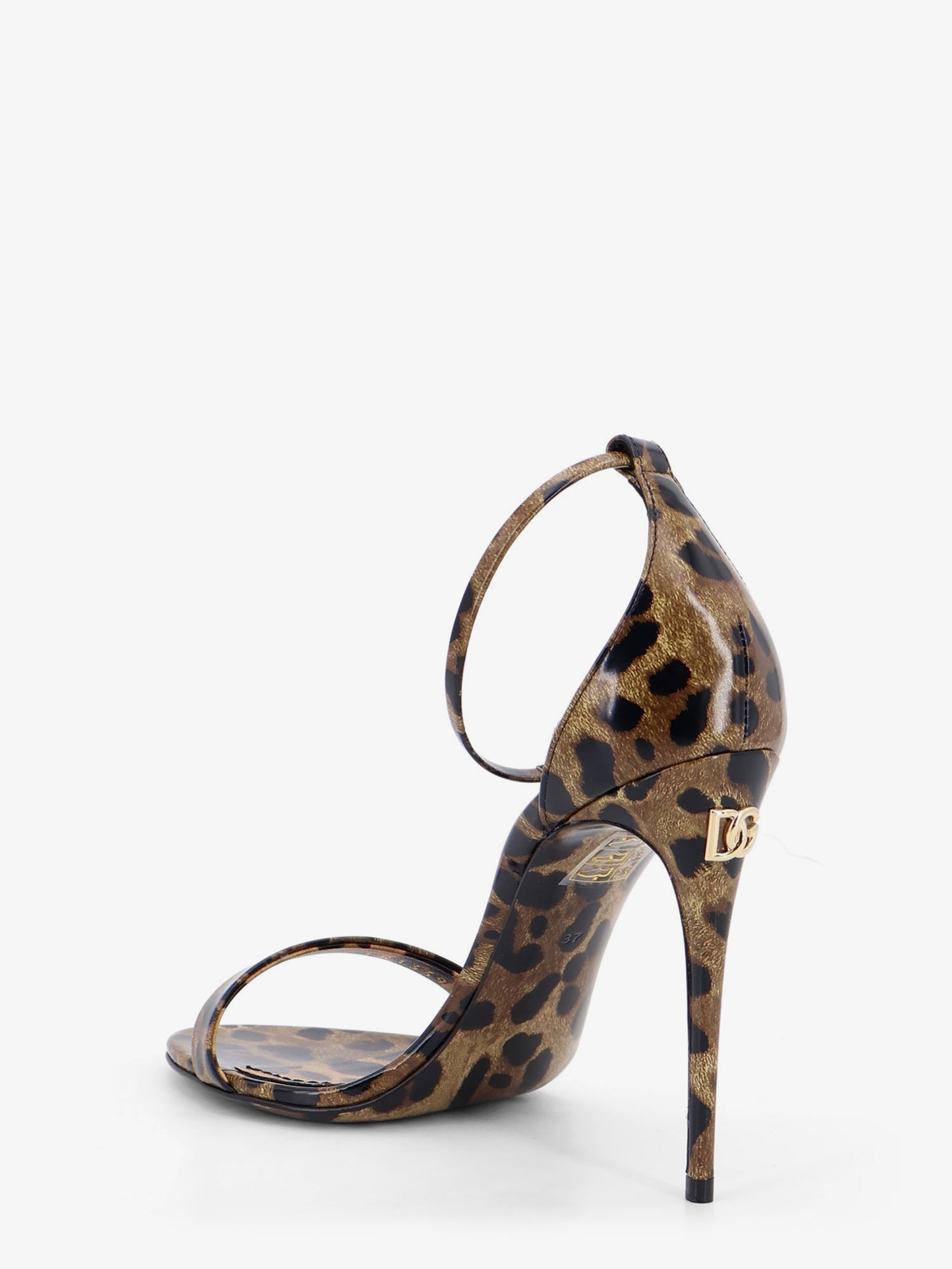 Leather sandals with leo print