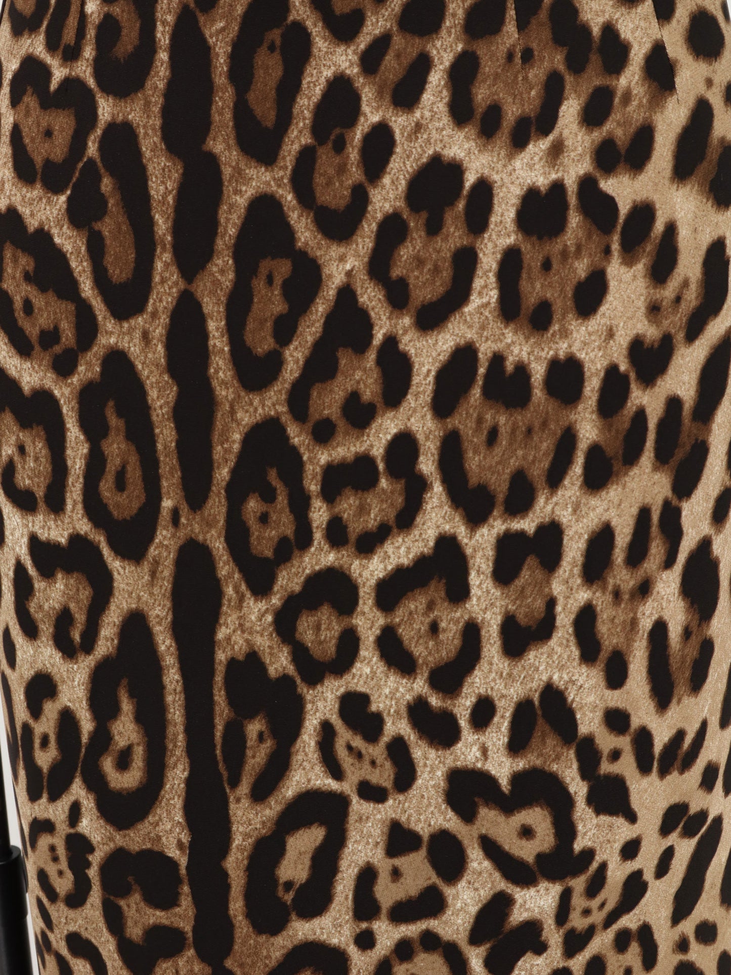 Stretch viscose longuette skirt with animal print