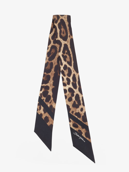 Bandeau in seta con stampa animalier