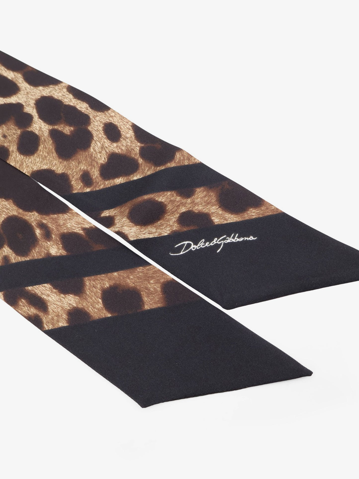 Silk bandeau with animal print