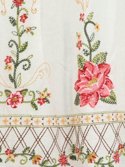 Linen and viscose top with embroidery thumbnail