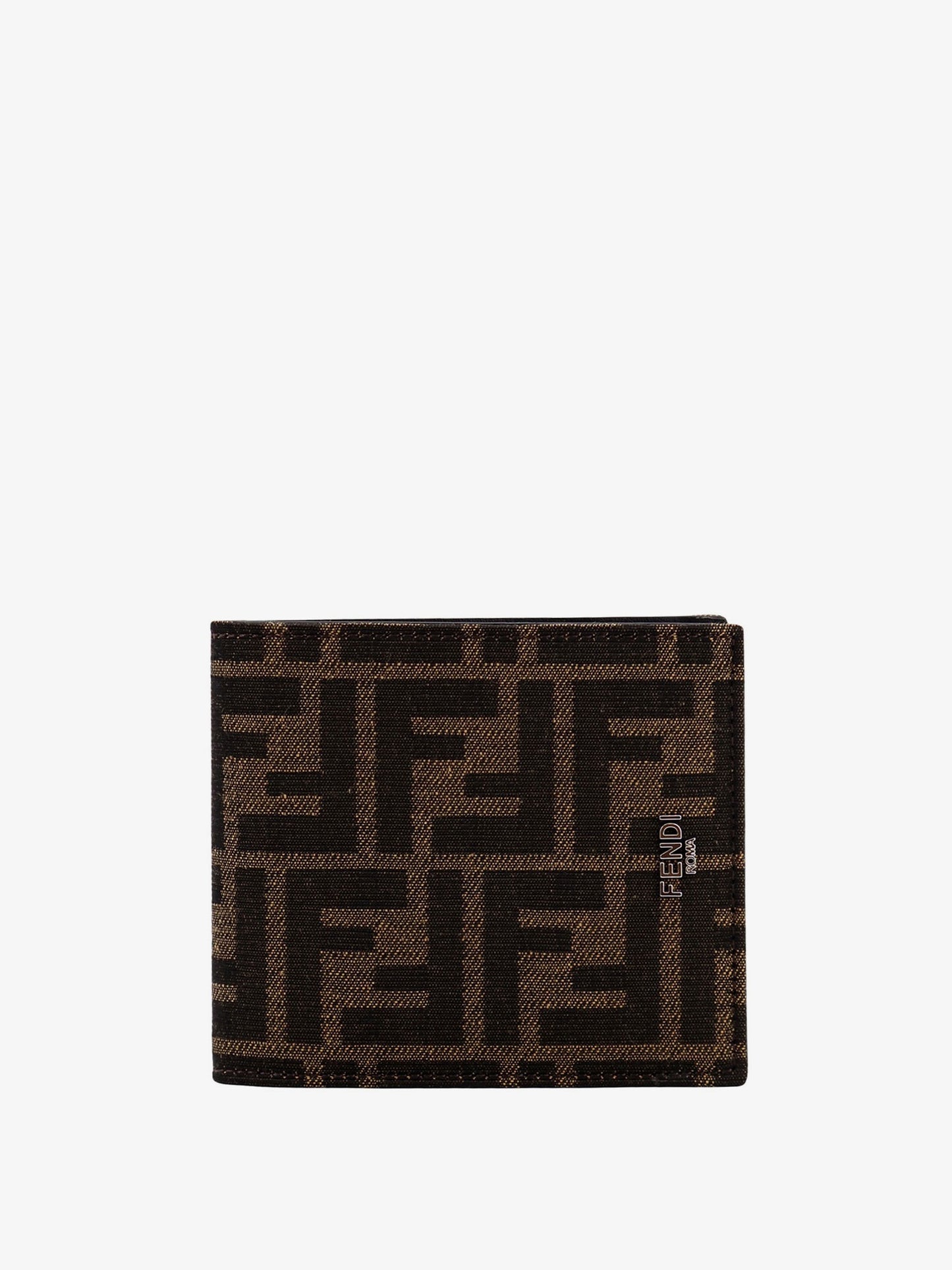 Portafoglio bifold in tessuto jacquard FF