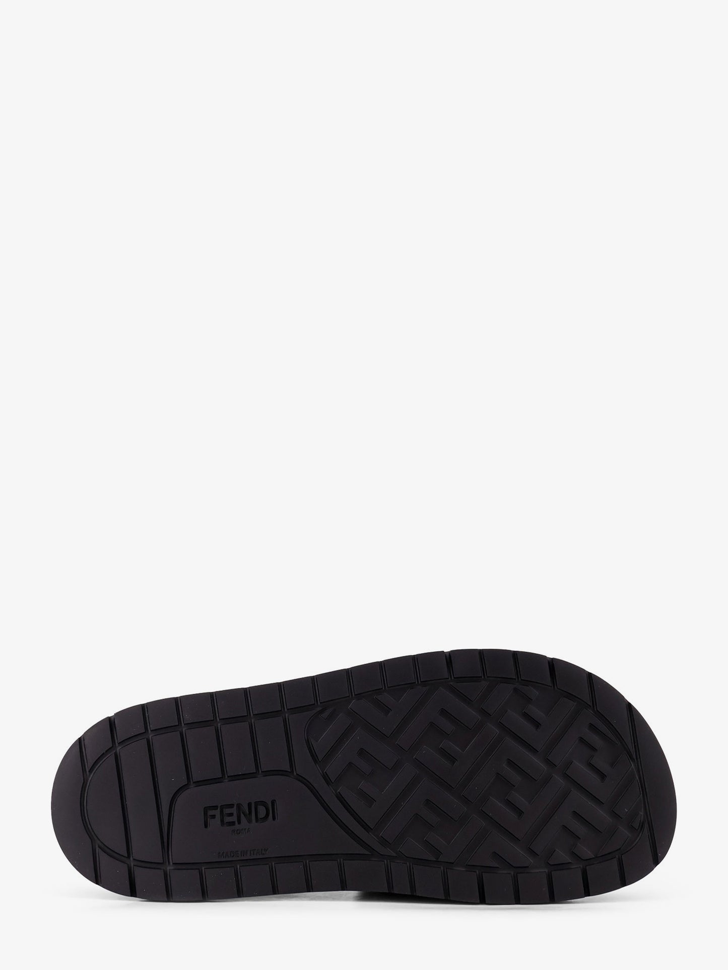 Low leather sandals with FF jacquard insert