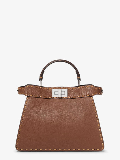 Peekaboo IseeU Small leather shoulder bag with Selleria macro stitching thumbnail