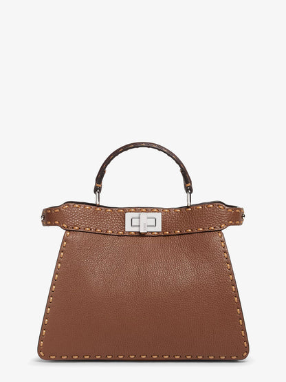 Peekaboo IseeU Small leather shoulder bag with Selleria macro stitching thumbnail
