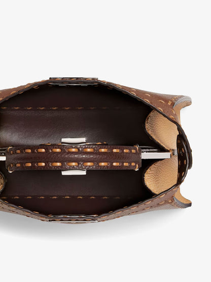 Peekaboo IseeU Small leather shoulder bag with Selleria macro stitching thumbnail