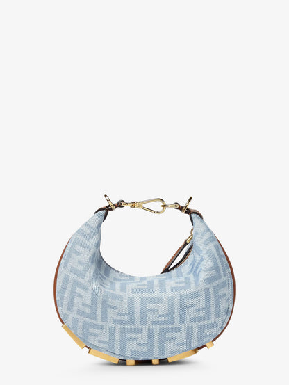 Fendigraphy Mini denim handbag with all-over FF logo thumbnail