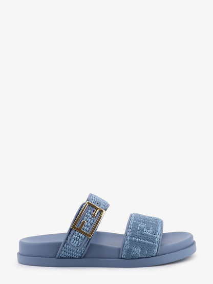 Fendi Feel woven rafia flat sandals thumbnail