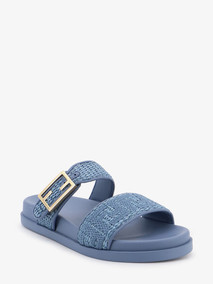 Fendi Feel woven rafia flat sandals thumbnail