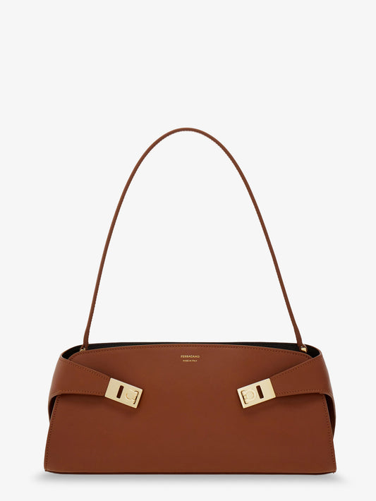 Hug East-West Leather Shoulder Bag