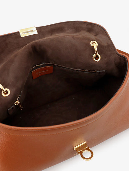 Leather shoulder bag with Gancini detail thumbnail