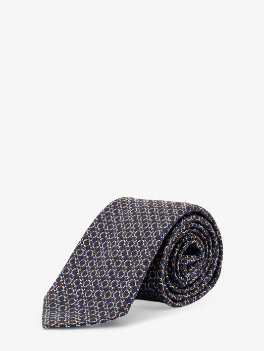 Crema silk tie with Intreccio print