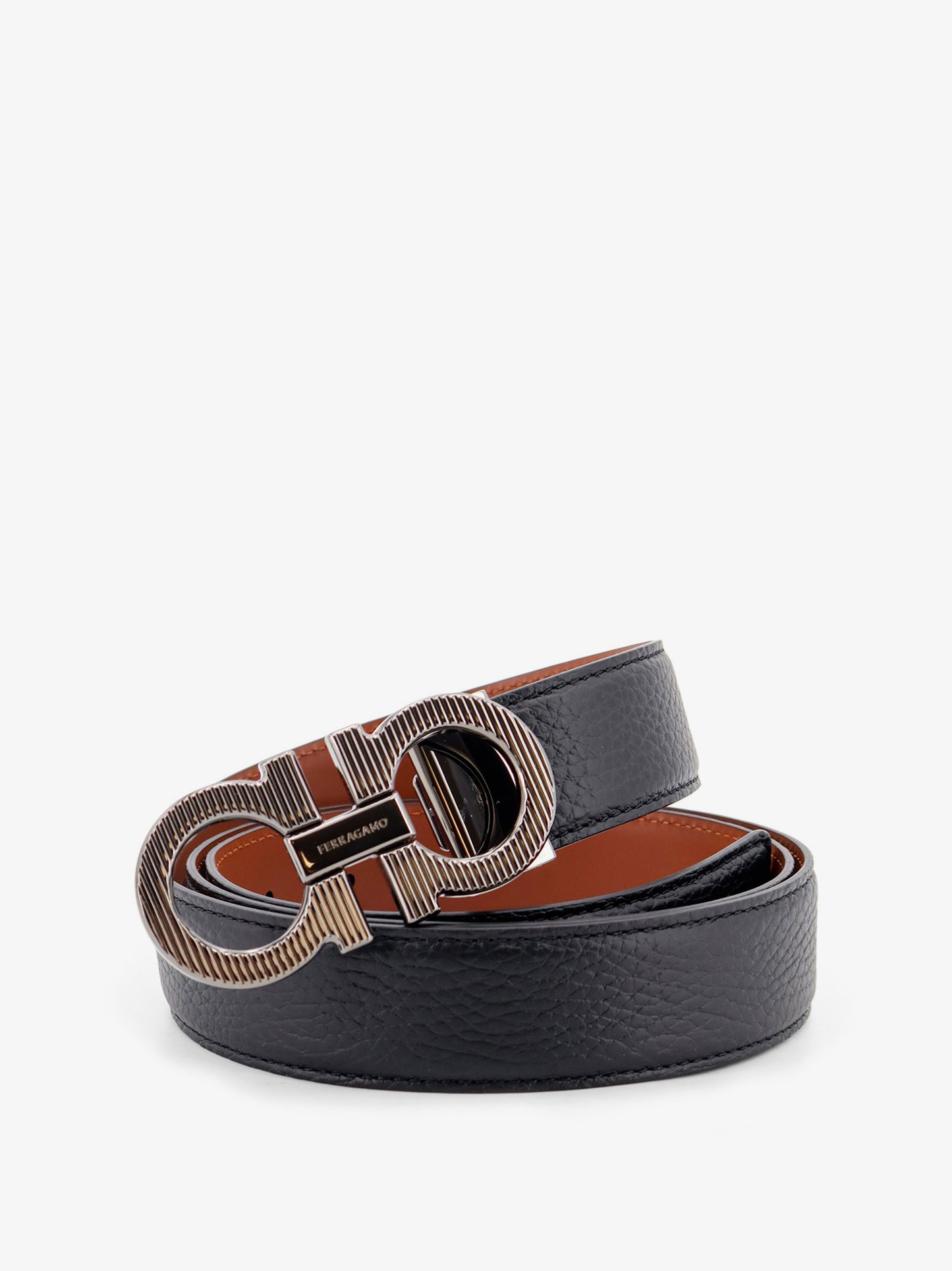 Cintura Gancini in pelle reversibile