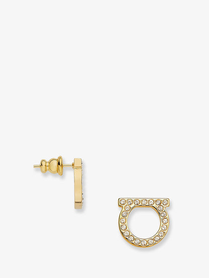 Gancini Crystals Brass Earrings thumbnail