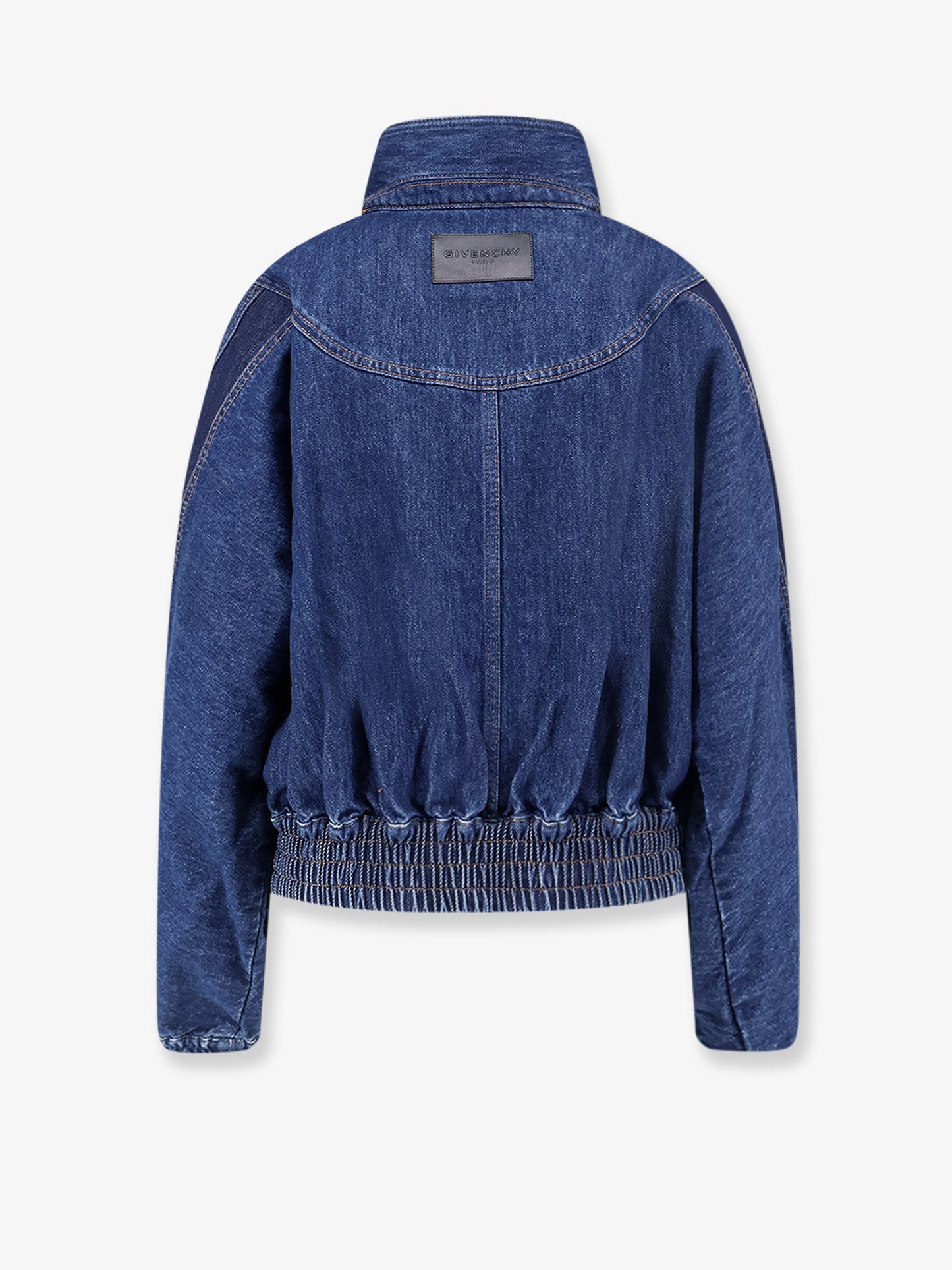 Denim jacket with embroidered lettering logo