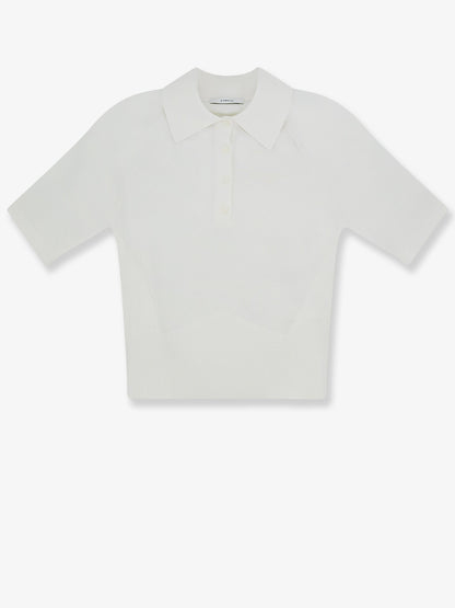 Cropped cotton and silk polo shirt thumbnail