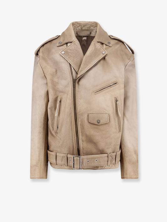 Phoebe Over leather jacket