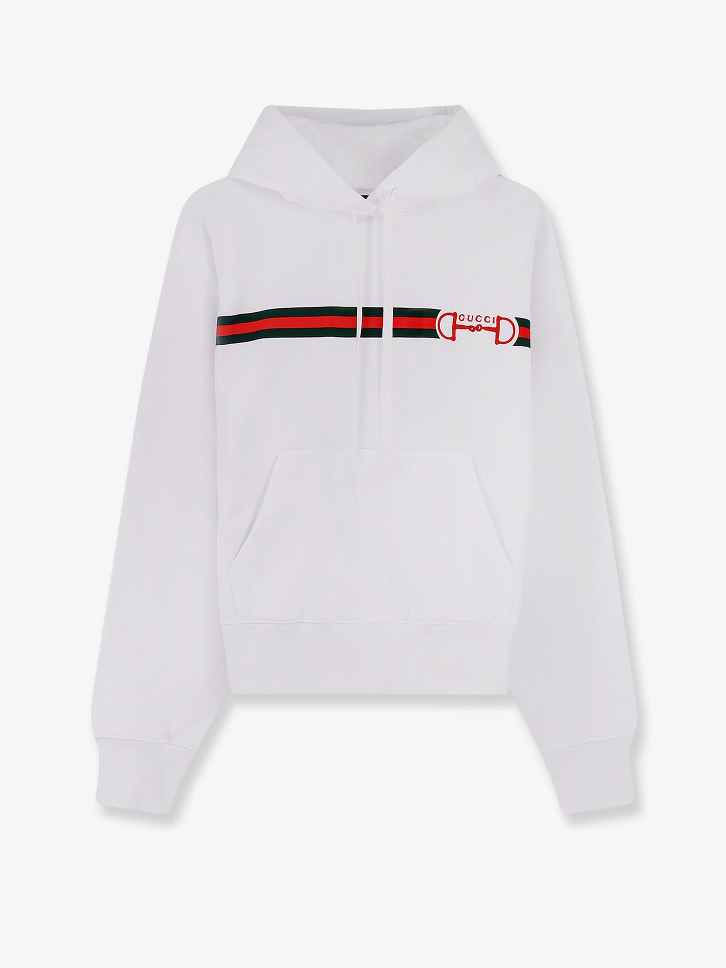 Cotton sweatshirt with embroidered Horsebit on the front