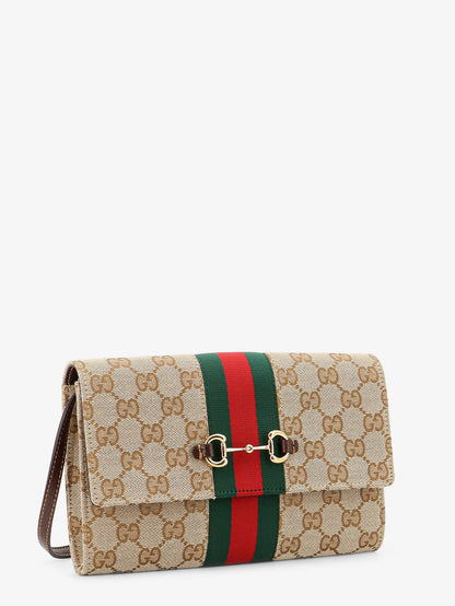 Portafoglio Gucci Horsebit Web in tessuto GG thumbnail