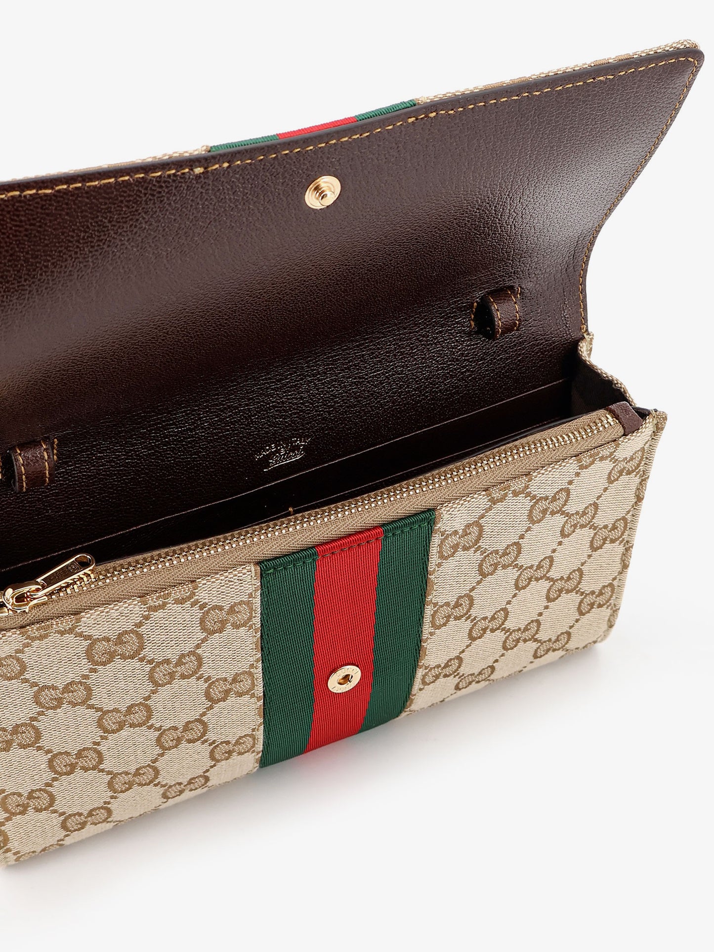 Portafoglio Gucci Horsebit Web in tessuto GG