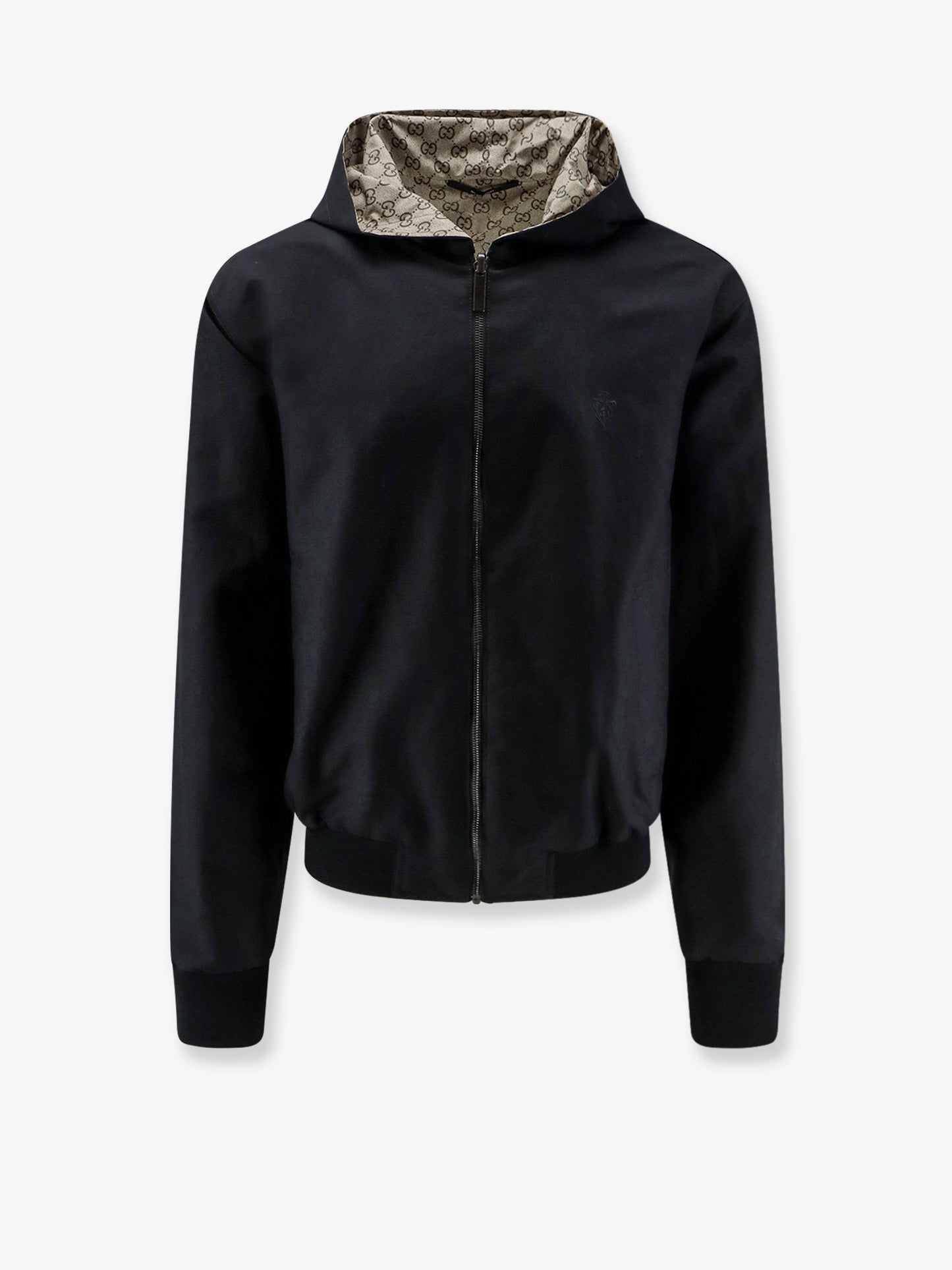 Reversible cotton and GG nylon jacket