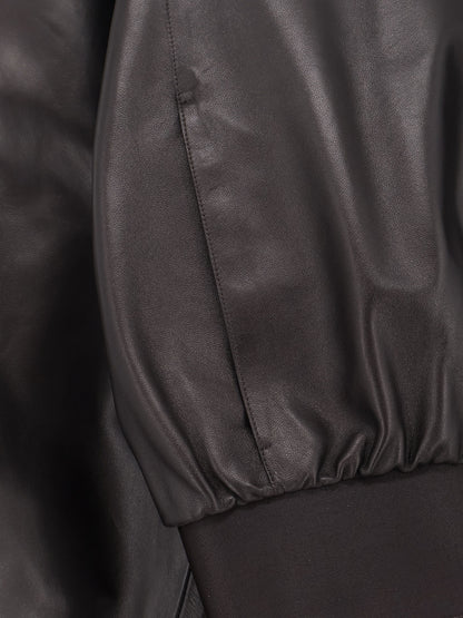 Soft nappa leather bomber jacket thumbnail