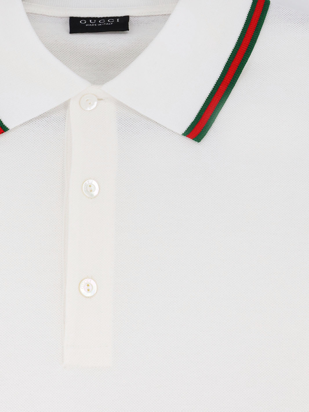 Cotton polo shirt with Nastro Web detail on the collar