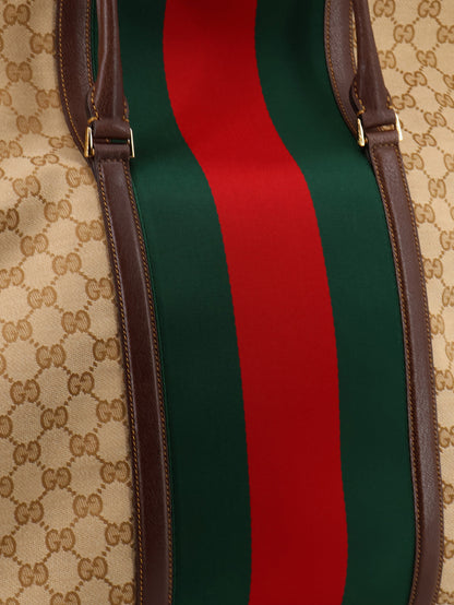 GG fabric travel bag with Web detail on the front thumbnail