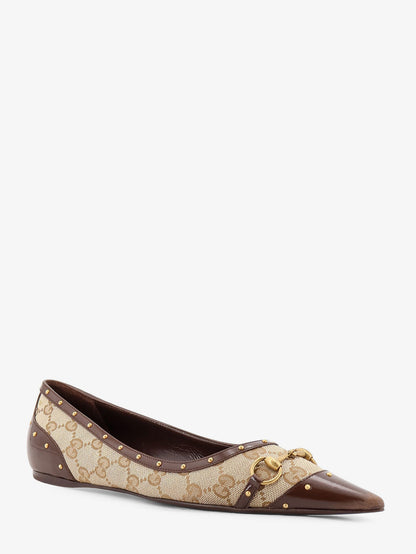 Savoy GG fabric ballerinas with stud detail thumbnail