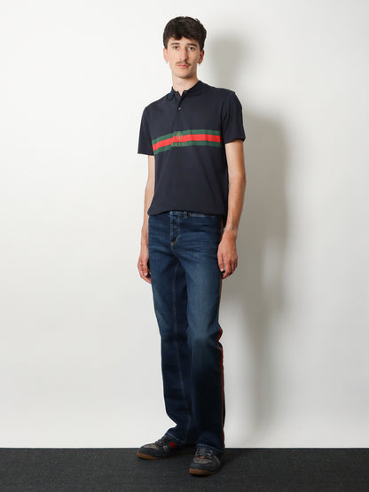 Cotton polo shirt with Web print on the front thumbnail