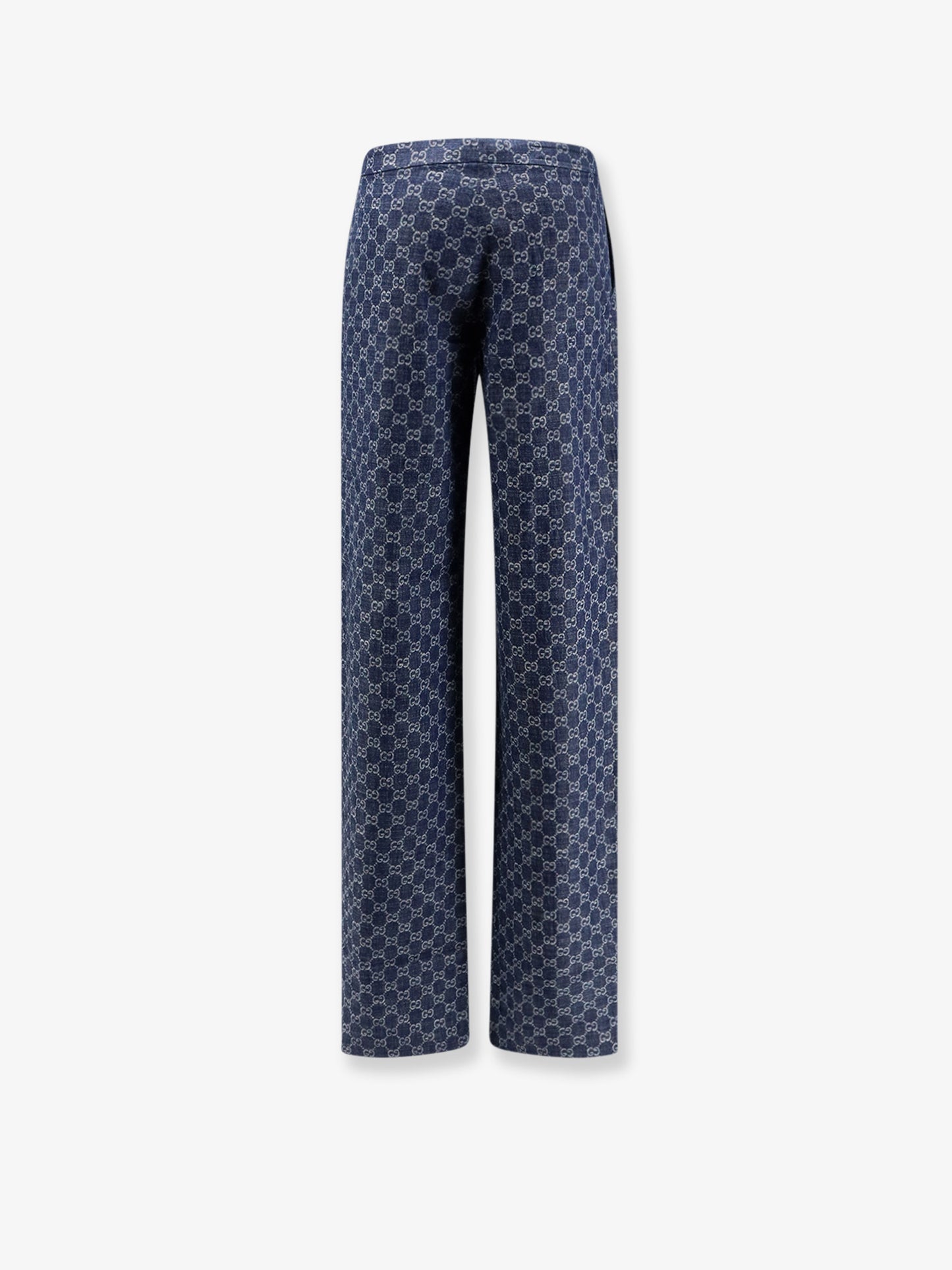 Cotton denim trousers with GG motif